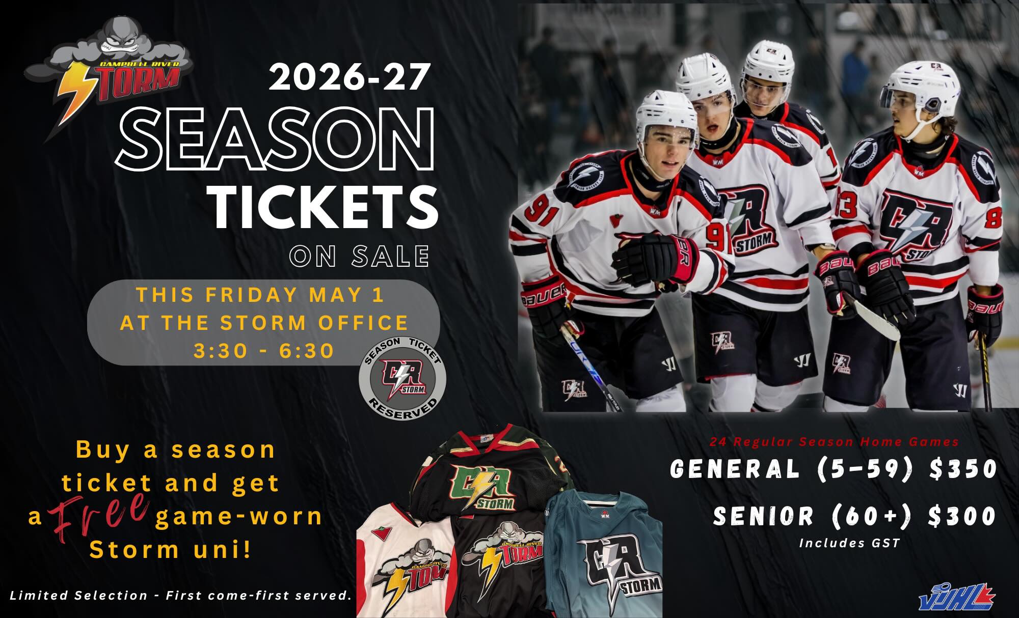 Souvenir jersey with first 50 Storm season ticket sales