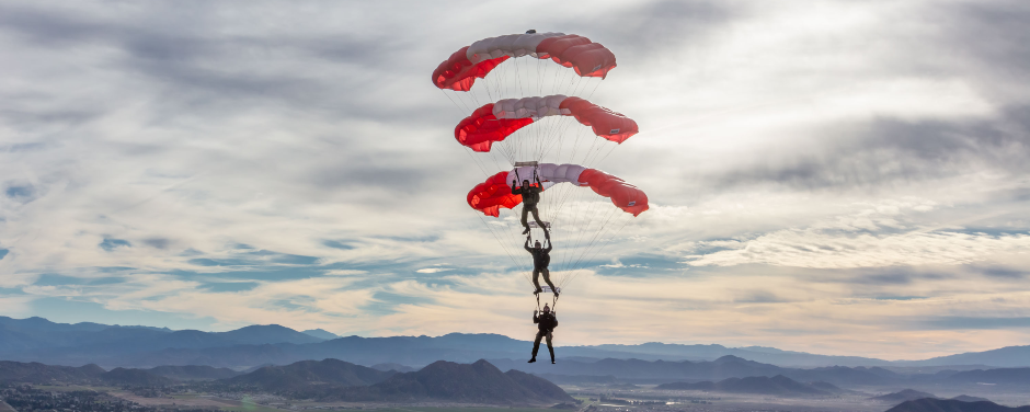SkyHawks Parachute Team Landing at Willow Point Park Wednesday